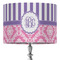 Pink & Purple Damask 16" Drum Lampshade - ON STAND (Fabric)