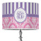 Pink & Purple Damask 16" Drum Lampshade - ON STAND (Poly Film)