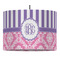 Pink & Purple Damask Drum Pendant Lamp (Personalized)