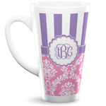 Pink & Purple Damask Latte Mug (Personalized)