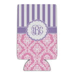 Pink & Purple Damask Can Cooler (Personalized)