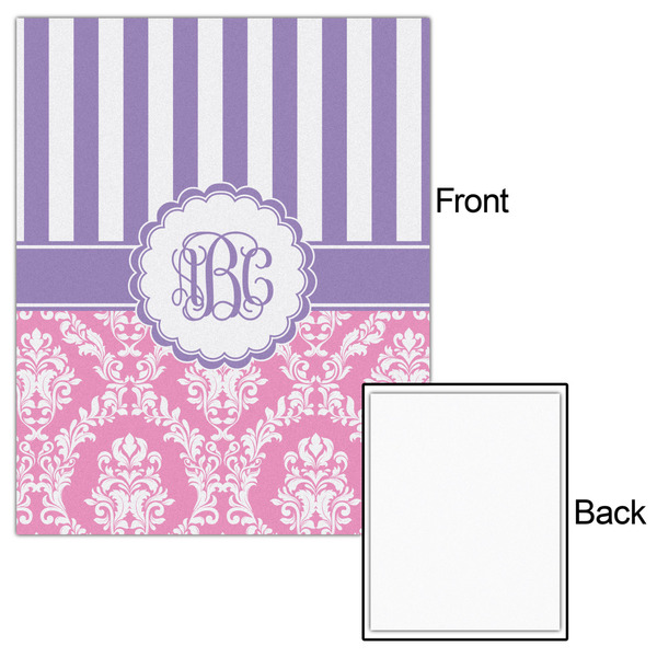 Pink & Purple Damask 16x20 - Matte Poster - Front & Back