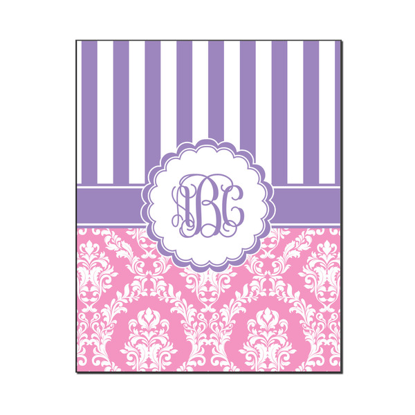 Custom Pink & Purple Damask Wood Print - 16x20 (Personalized)