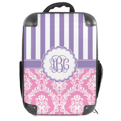 Pink & Purple Damask Hard Shell Backpack (Personalized)