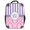Pink & Purple Damask 18" Hard Shell Backpacks - FRONT