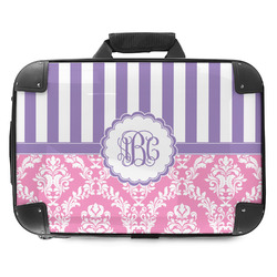 Pink & Purple Damask Hard Shell Briefcase - 18" (Personalized)