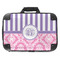 Pink & Purple Damask 18" Laptop Briefcase - FRONT