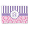 Pink & Purple Damask 2'x3' Patio Rug - Front/Main
