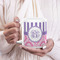 Pink & Purple Damask 20oz Coffee Mug - LIFESTYLE