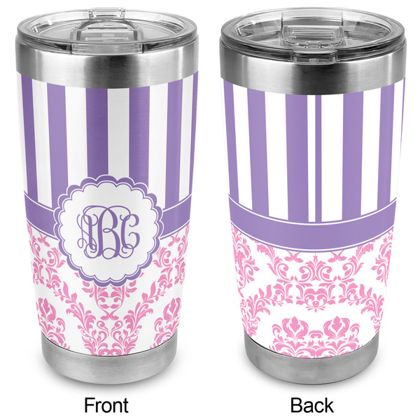 Pink & Purple Damask 20oz SS Tumbler - Full Print - Approval
