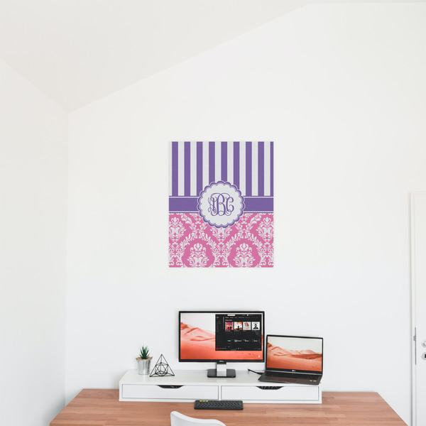 Pink & Purple Damask 20x24 - Matte Poster - On the Wall