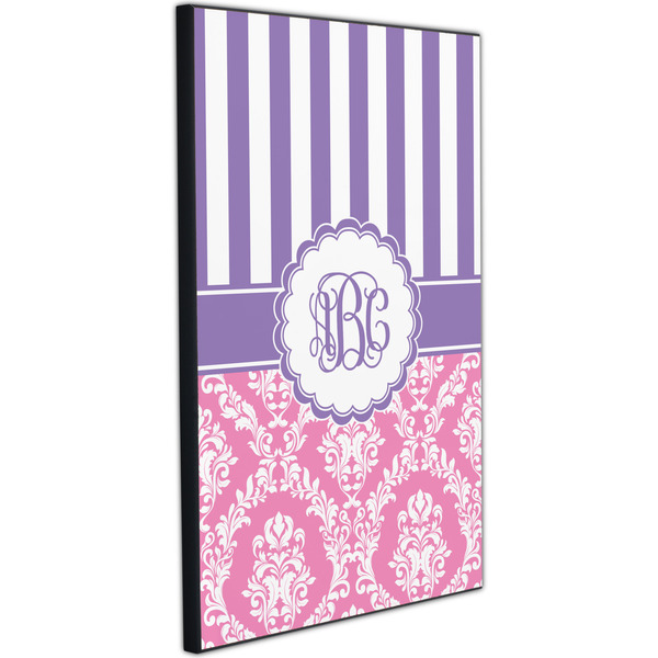 Pink & Purple Damask 20x30 Wood Print - Angle View