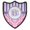 Pink & Purple Damask 3 Point Shield
