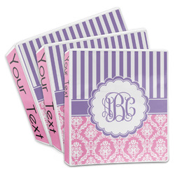 Pink & Purple Damask 3-Ring Binder (Personalized)