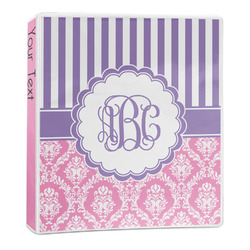 Pink & Purple Damask 3-Ring Binder (Personalized)