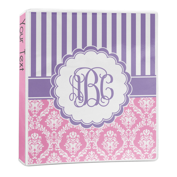 Pink & Purple Damask 3-Ring Binder Main- 1in