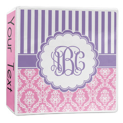 Pink & Purple Damask 3-Ring Binder - 2 inch (Personalized)