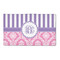 Pink & Purple Damask 3'x5' Patio Rug - Front/Main