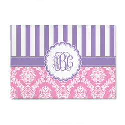 Pink & Purple Damask 4' x 6' Patio Rug (Personalized)