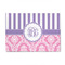 Pink & Purple Damask 4'x6' Patio Rug - Front/Main