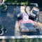 Pink & Purple Damask 5'x7' Patio Rug - In context