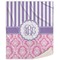 Pink & Purple Damask Sherpa Throw Blanket (Personalized)