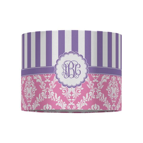 Pink & Purple Damask 8" Drum Lampshade - FRONT (Fabric)