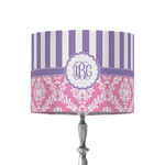 Pink & Purple Damask 8" Drum Lamp Shade - Fabric (Personalized)