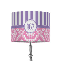 Pink & Purple Damask 8" Drum Lamp Shade - Fabric (Personalized)