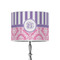 Pink & Purple Damask 8" Drum Lampshade - ON STAND (Poly Film)