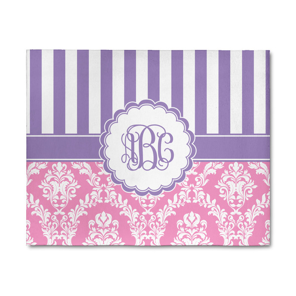 Custom Pink & Purple Damask 8' x 10' Patio Rug (Personalized)