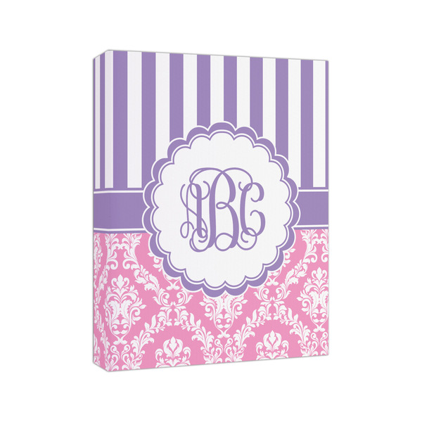 Pink & Purple Damask 8x10 - Canvas Print - Angled View