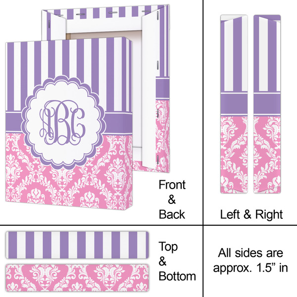 Pink & Purple Damask 8x10 - Canvas Print - Approval