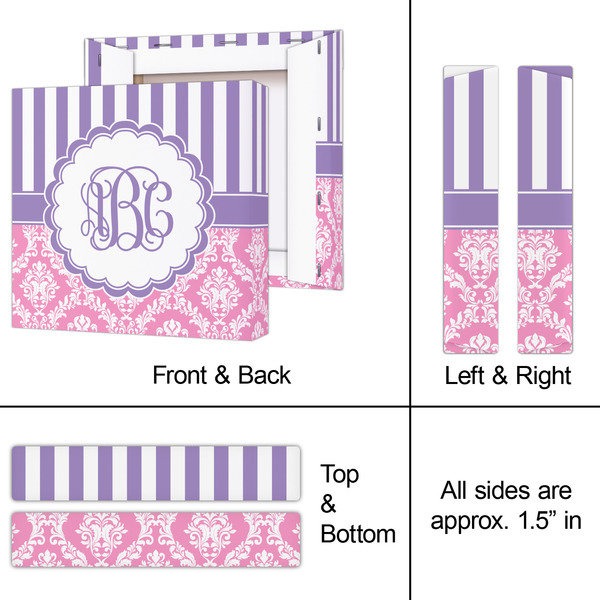 Pink & Purple Damask 8x8 - Canvas Print - Approval