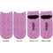 Pink & Purple Damask Adult Ankle Socks - Double Pair - Front and Back - Apvl