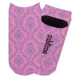 Pink & Purple Damask Adult Ankle Socks (Personalized)