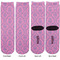 Pink & Purple Damask Adult Crew Socks - Double Pair - Front and Back - Apvl