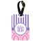Pink & Purple Damask Aluminum Luggage Tag (Personalized)