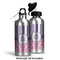 Pink & Purple Damask Aluminum Water Bottle - Alternate lid options