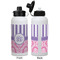 Pink & Purple Damask Aluminum Water Bottle - White APPROVAL