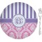 Pink & Purple Damask Glass Appetizer / Dessert Plate 8" (Personalized)