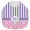 Pink & Purple Damask Jersey Knit Baby Bib w/ Monogram