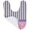 Pink & Purple Damask Baby Bib - AFT folded
