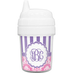 Pink & Purple Damask Baby Sippy Cup (Personalized)