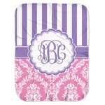 Pink & Purple Damask Baby Swaddling Blanket (Personalized)