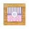 Pink & Purple Damask Bamboo Trivet with 6" Tile - FRONT