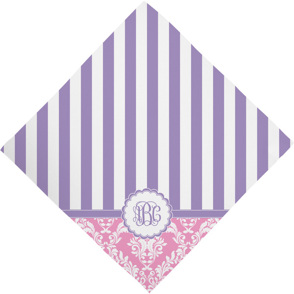 Pink & Purple Damask Bandana - Full View