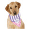 Pink & Purple Damask Dog Bandana Scarf w/ Monogram