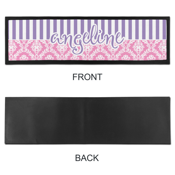 Pink & Purple Damask Bar Mat - Large - APPROVAL