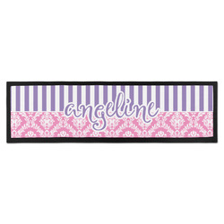 Pink & Purple Damask Bar Mat - Large (Personalized)